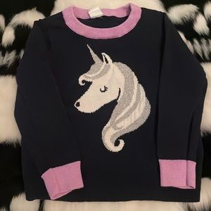 GAP 3T blue and pink unicorn sweater